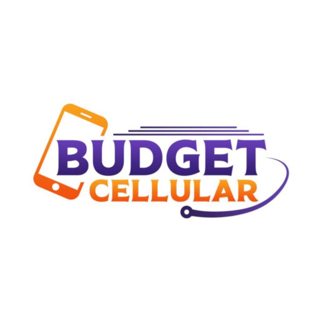 Budget Cellular logo featuring a smartphone icon, symbolising mobile and tech retail services