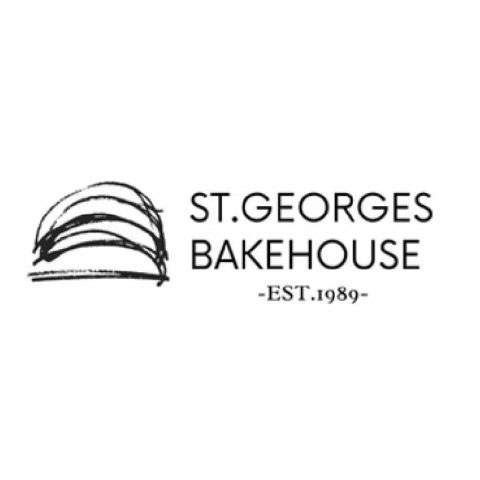 St. George’s Bakehouse logo with bread and coffee motifs, representing local bakery and café