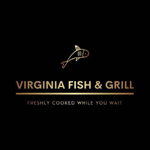 Virginia Fish & Grill logo with seafood and grill restaurant branding